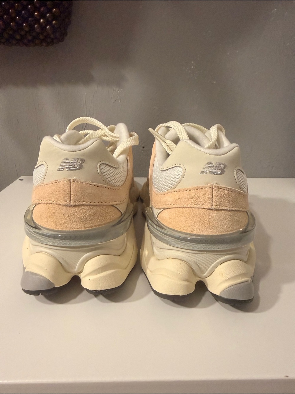 New Balance Women's Cream and Beige Chunky Sneakers - Picture 3 of 5